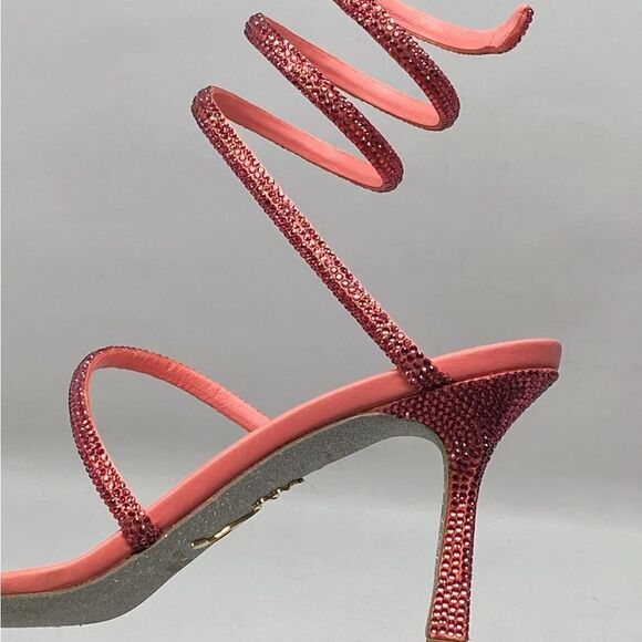 Rene Caovilla Crystal-Embellished Satin Sandals size 38.5 - Picture 8 of 12